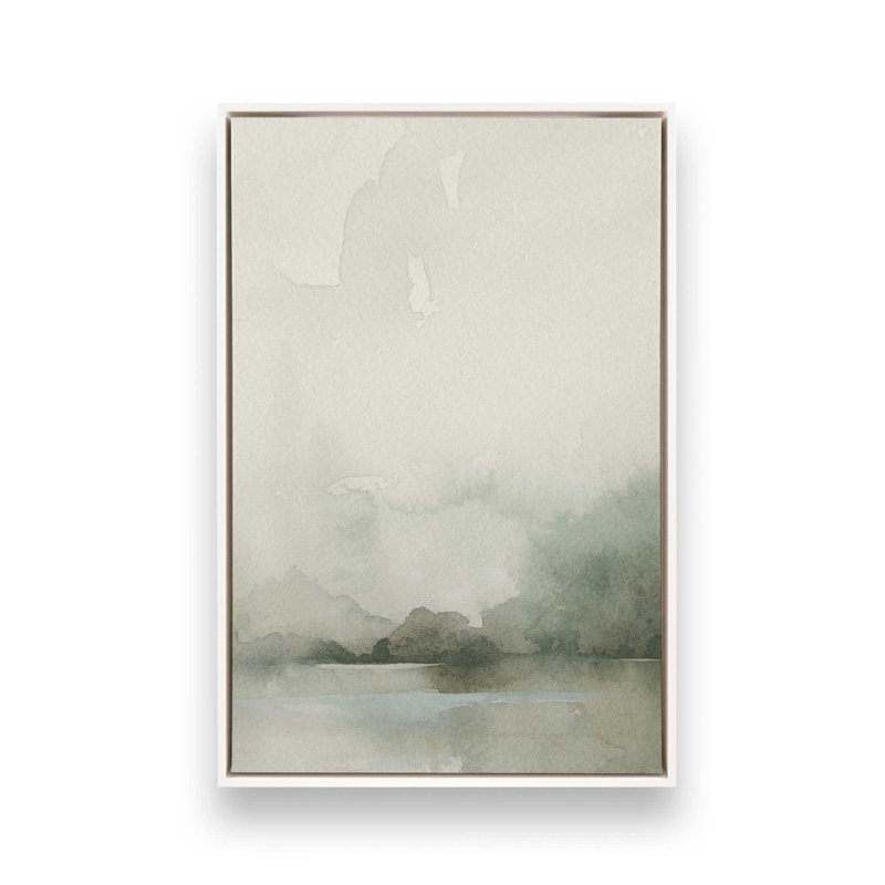 Impression sur toile «Mute Green Tranquility II», H 36,75 po x l 24,75 po x P 1,75 po, Cadre flottant blanc opaque