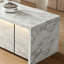 Îlot de cuisine en marbre préassemblé avec armoire à porte vitrée, tiroirs et rangement - Table à manger multifonctionnelle-133706671