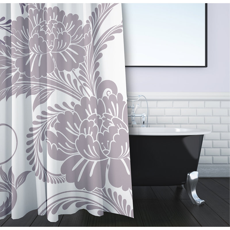 Rideau de douche Flower Flourish, Mauve