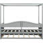 Lit à baldaquin simple gris avec lit gigogne, belle finition peu encombrante, bois massif et lit en bois moderne de L 77,6 po x l 41,3 po H 66,1 po, sommeil confortable,-647579012
