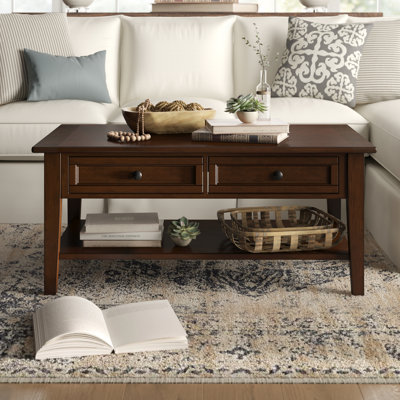 Eftim 2-drawer Solid Wood Coffee Table with Storage