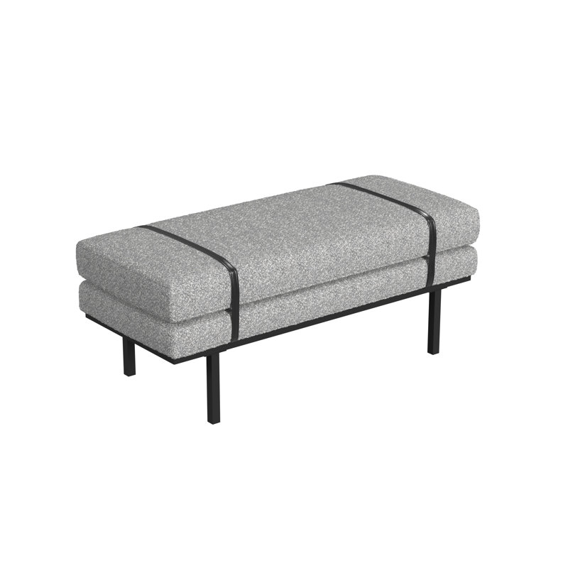 Arrison Upholstered Bench, Gray Boucle