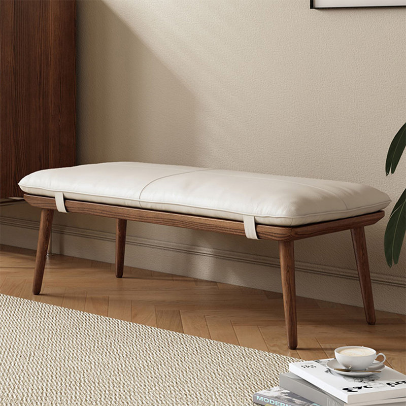 Banc avec revêtement, Blanc, H 14,96 po x l 59,06 po x P 16,54 po
