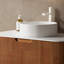Lavabo de salle de bain moderne en céramique 14 po - blanc et tendance armoire de salle de bain style fonctionnel 13,85 po
