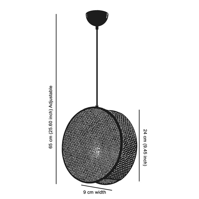 Lustre élégant couleur chameau, structure en métal, 25,2 po x 3,5 po x 9,4 po | Certifié CE | Douille E27, 60 watts maximum | Parfait pour la salle à manger et les espaces de vie, conception élégante avec capuchon en coton, hauteur totale de 25,6 pouces