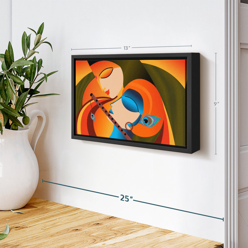 Impression sur toile Radha Krishna Madhubani, H 9 po x l 13 po