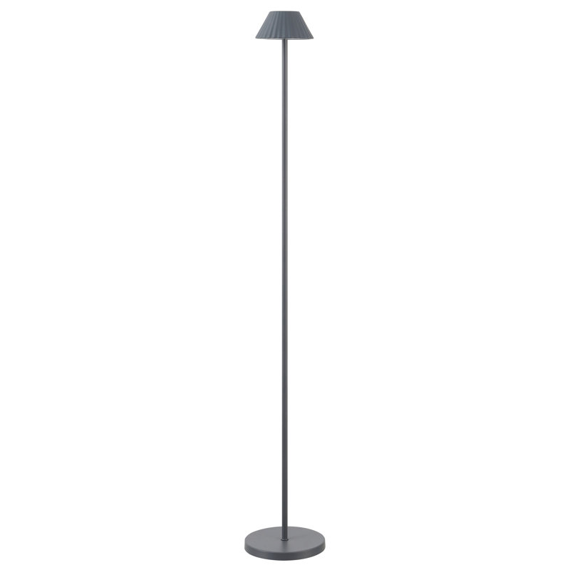 Mallory 44" Modern Minimalist Indoor/Outdoor Iron Pleated Shade Rechargeable/Cordless Dimmable Integrated LED Floor Lamp