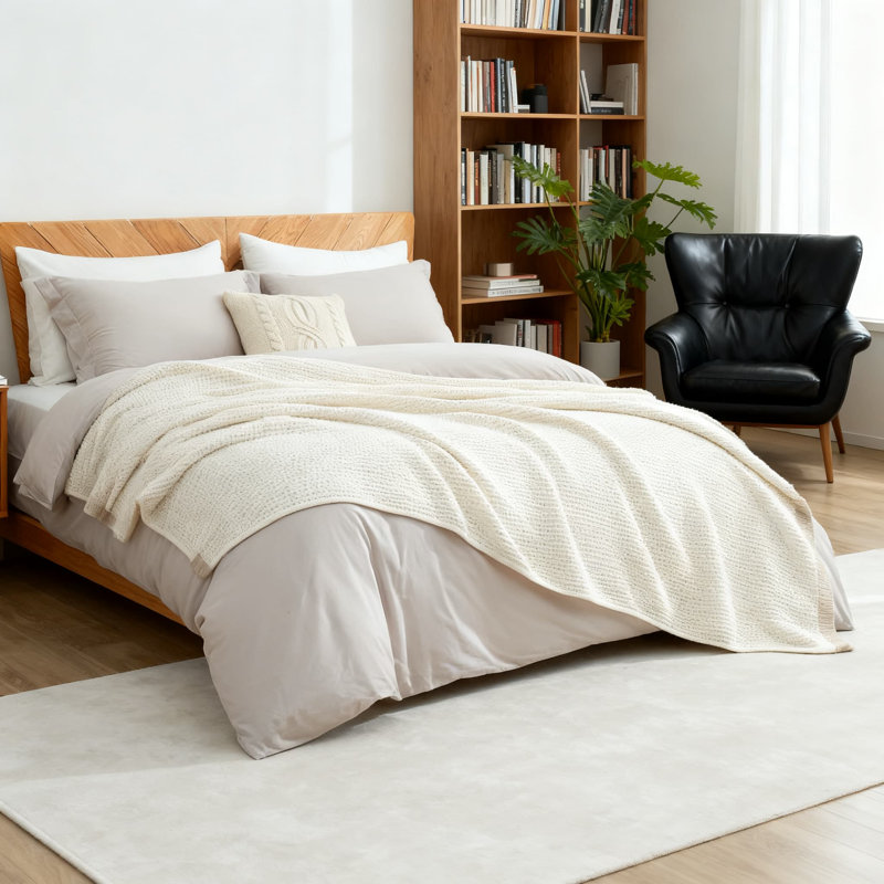 Jeté en chenille en tricot gaufré pour canapé, couverture de canapé décorative ultra douce et confortable, respirante et chaude pour toutes les saisons