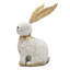 Figurine 13,8 x 6,1 x 20,9 po en forme de lapin en magnésium blanc avec fer, 13,8 x 6,1 x 20,9 po, fer, oxyde de magnésium, 1 pièce, statue, blanc et or, fini avec de jolis…
