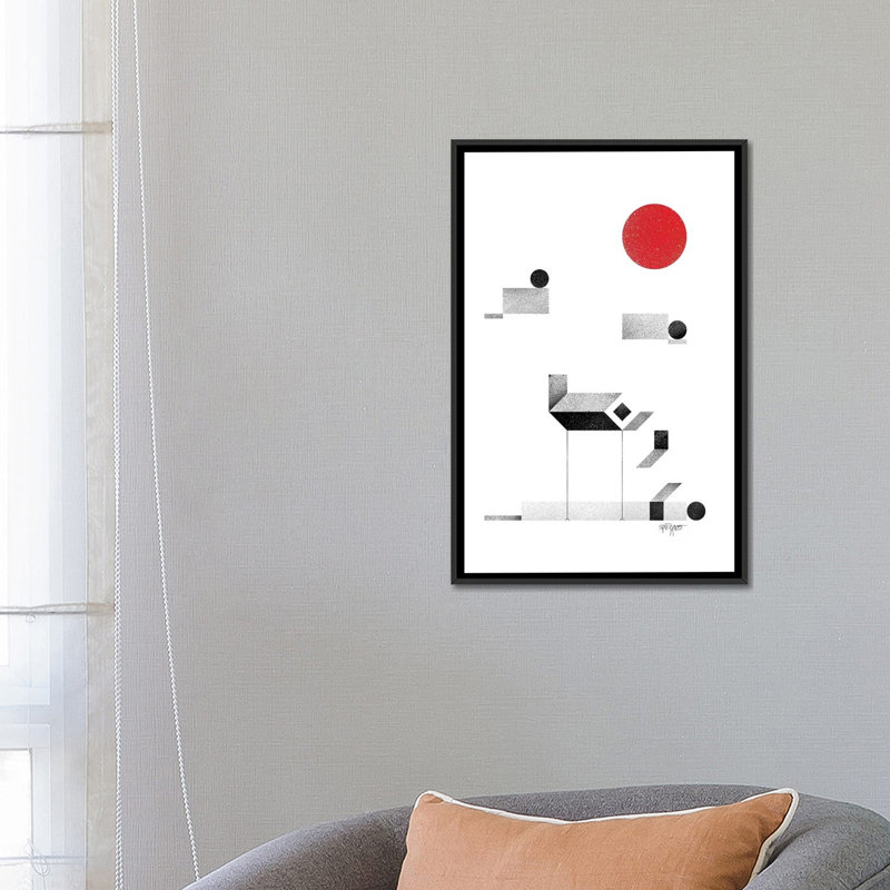 I, impression sur toile tendue Openspace, H 26 po x l 18 po x P 1,5 po, Toile avec cadre noir, Pas de tapis