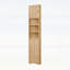 Armoire de coin multifonctionnelle avec tablettes réglables et tablette ouverte pour le rangement de la salle de bain, finition naturelle
