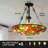 Chapple 5-Head Colorful Patchwork Tiffany Pendant Light
