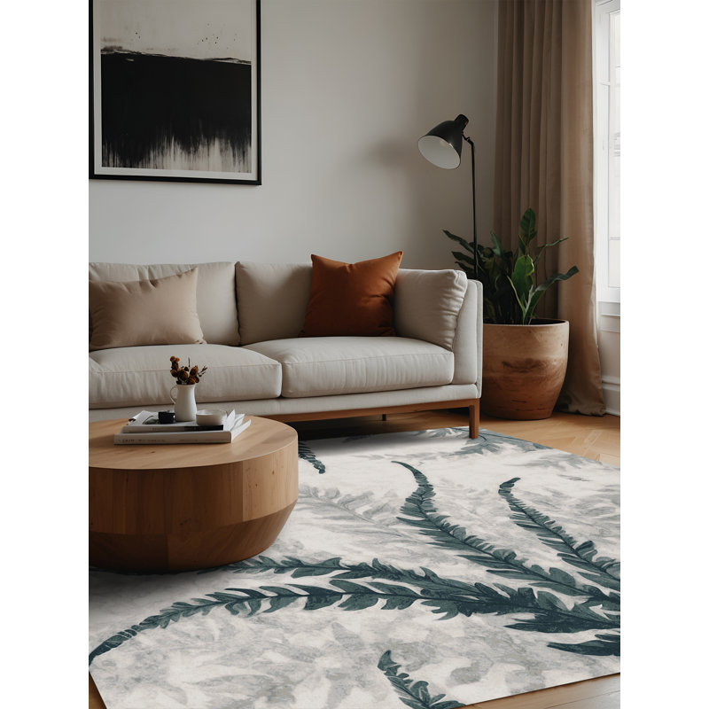 Machine Washable Gray Area Rug, Square 5'