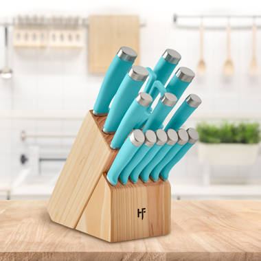 Farberware - Aqua Sky Soft Grip 14-Piece Knife Block Set