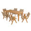 Table de salle à manger 68,9 pouces, hanches en bois, trou de parasol, convient aux espaces extérieurs et intérieurs