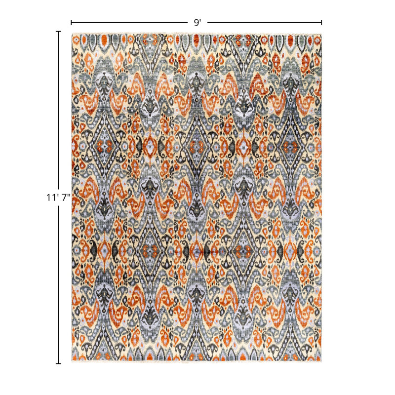 Overdyed One-of-a-Kind 9' 0" X 11' 7" Hand Knotted Area Rug