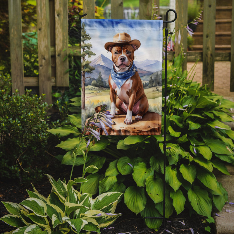 Drapeau Cowboy Welcome Garden, Staffordshire bull terrier