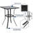 Jayc 2 - Person Square Outdoor Patio Bar Dining Sets with Cushions, Outdooor 3 Pieces Bar Height Dining Set with Swivel Chairs & Metal Slat Table