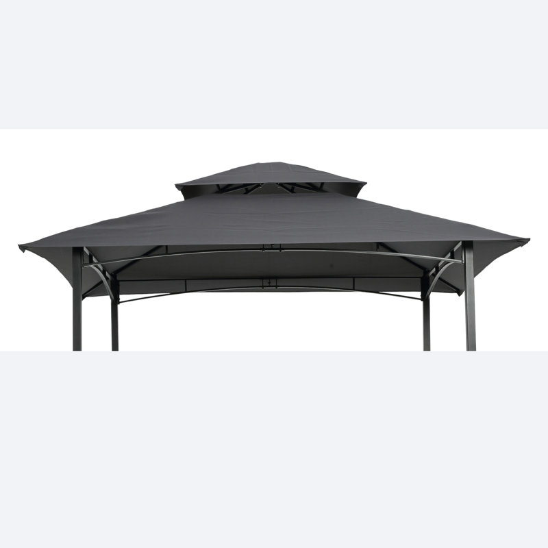 8X5ft Grill Gazebo Replacement Canopy, Double - Tiered BBQ Tent Roof Top Cover, Ideal For Outdoor Patio Barbecue Areas, Durable Weather - Resistant Fabric, Enhancing Shade And Protection For Grilling Spaces