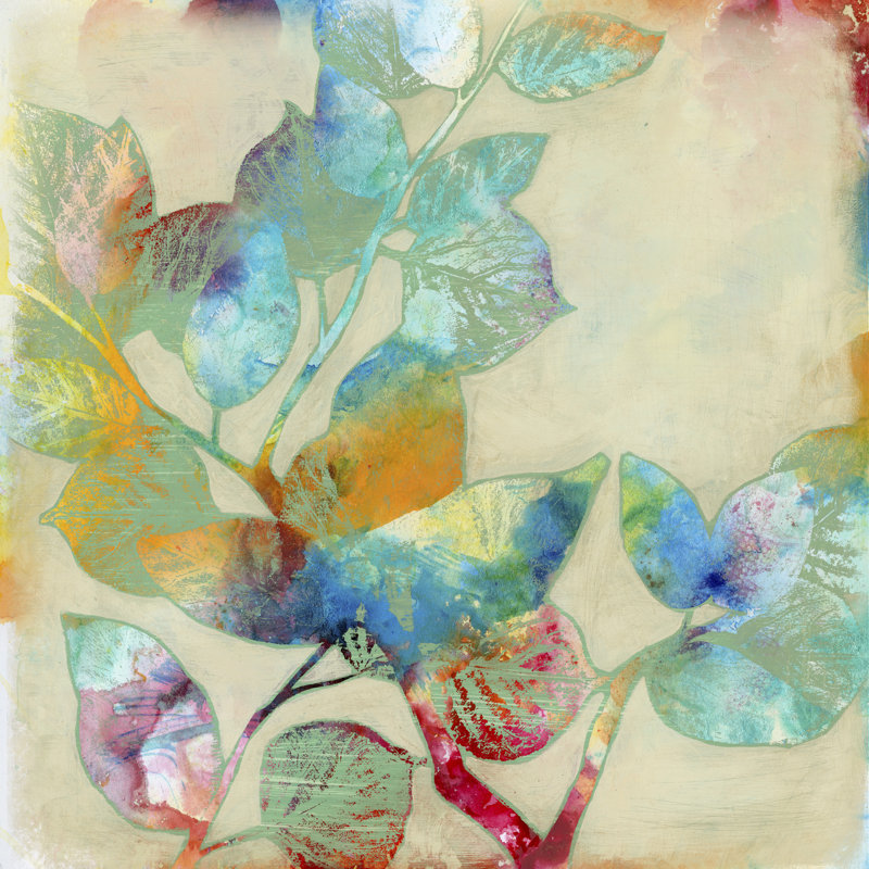 Merging Leaves I by Jennifer Goldberger - Wrapped Canvas Painting, 30cm H x 30cm W