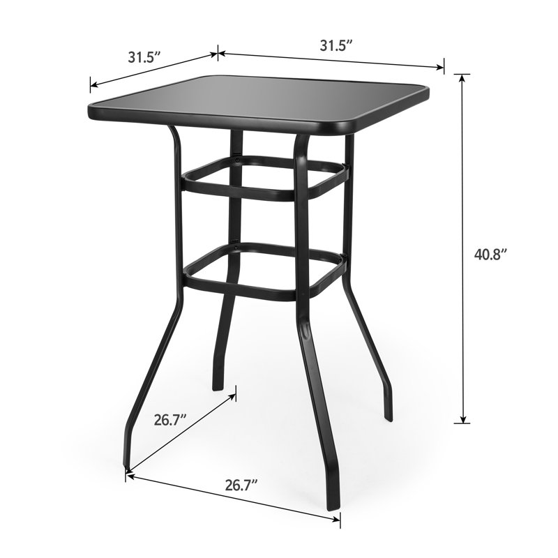 Sour Citrus 5-piece Bar Table And Chairs Set Outdoor Bar Set With All Weather Textilene Bar Stools And Bar Height Table For Deck, Poolside, Garden, Porch