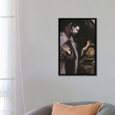 « st. francis méditant » par el greco, reproduction d’art sur toile tendue