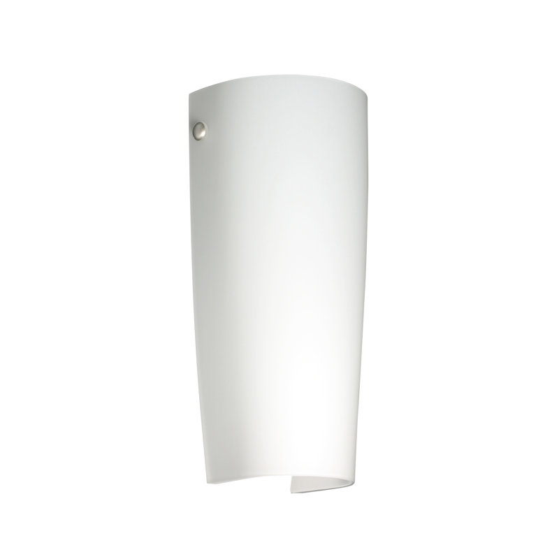Plafonnier encastré 1 lumière Sasha II, Nickel satiné, Opale matte, DEL