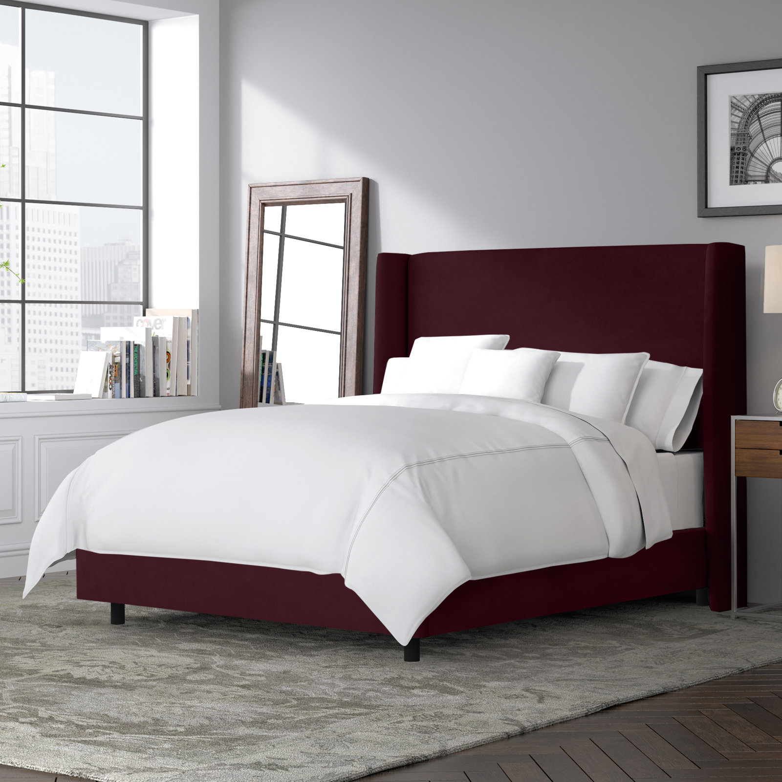 Tilly Upholstered Bed, King, Luxe Raisin Velvet
