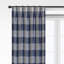 Walker Buffalo Indigo/Ivory Cotton Pinch Pleat Drapery Panel Set of 2-2068068034