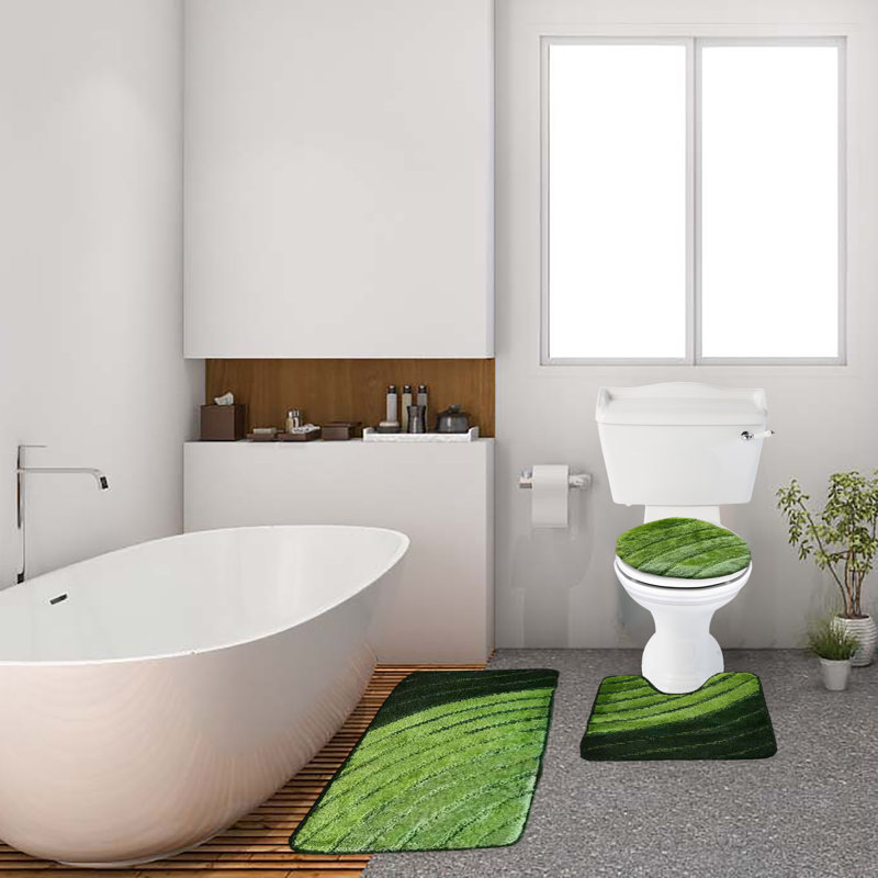 Crestside Non-Slip Bath Rug, Galaxy Sage Green