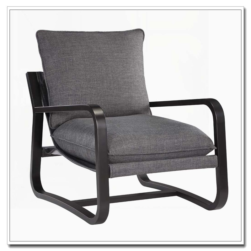 Chaise Sling avec structure en métal thermolaqué bronze, Gris anthracite