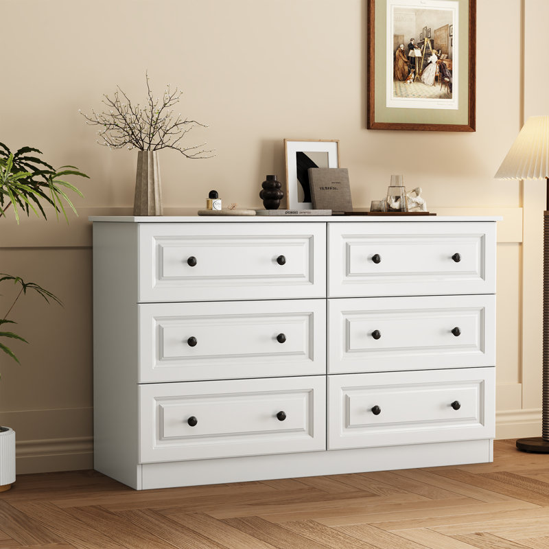 Commode double 47 tiroirs l 47,2 po, Blanc