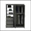 Armoire 3 tiroirs Kenya, double porte, 3 tablettes en chêne fumé