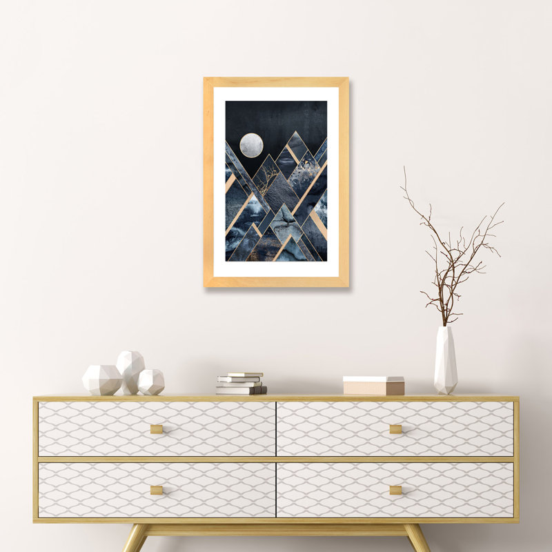 «Stormy Mountains» par Elisabeth Fredriksson - reproduction imprimée, H 16 po x l 24 po x P 1 po, Papier bois naturel