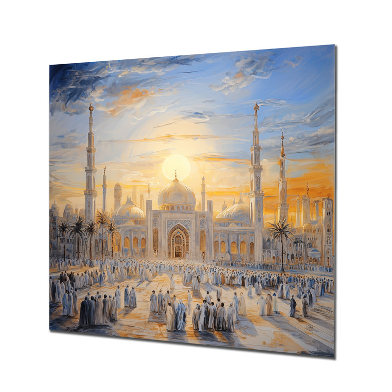 «Prayer Time Cairo égyptien I», art mural en métal, impression traditionnelle, H 23 po x l 23 po x P 0,84 po