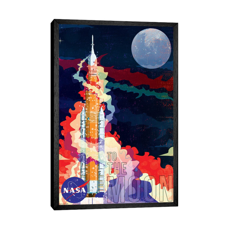 Nasa Sls Rocket - Painting on Canvas, Black Framed, 66.04 cm H x 45.72 cm W