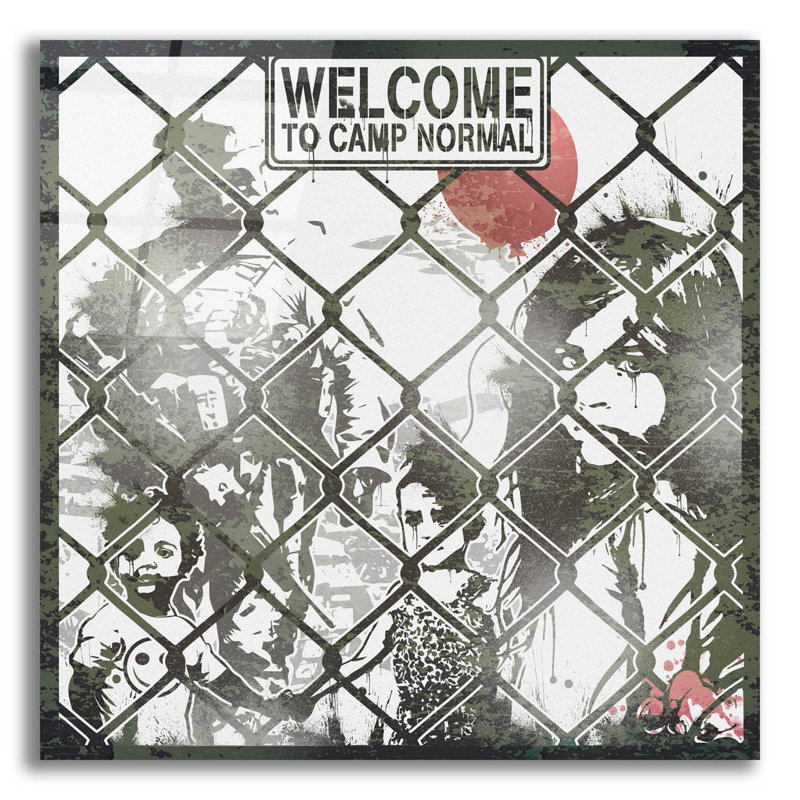 «Welcome» par Danksy, art mural en verre acrylique, H 12 po x l 12 po x P 0,13 po