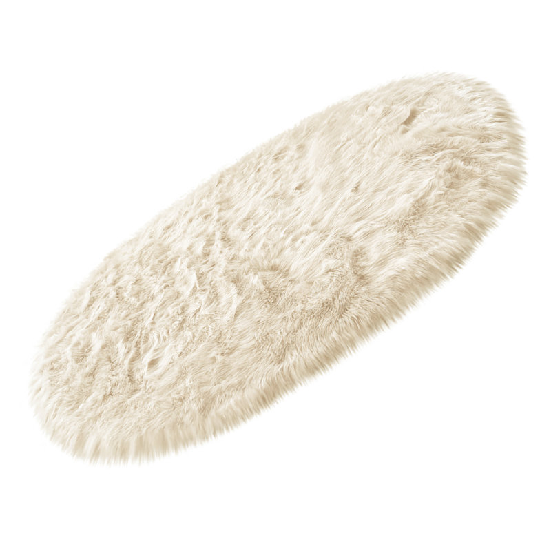 Mar Vista Faux Sheepskin Indoor Rug, Oval 1'6" x 2'6"