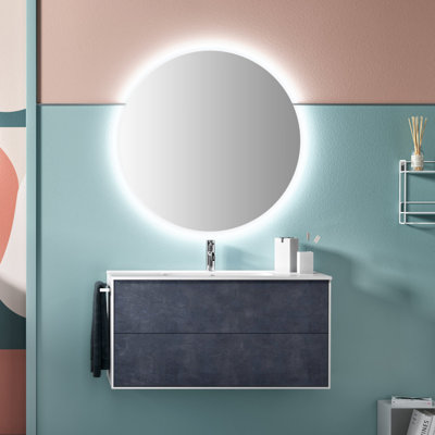Canvar 101mm Single Bathroom Vanity with Drop In Ceramic Basin