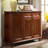 Dark-brown Solid Wood Shoe Storage Bench
