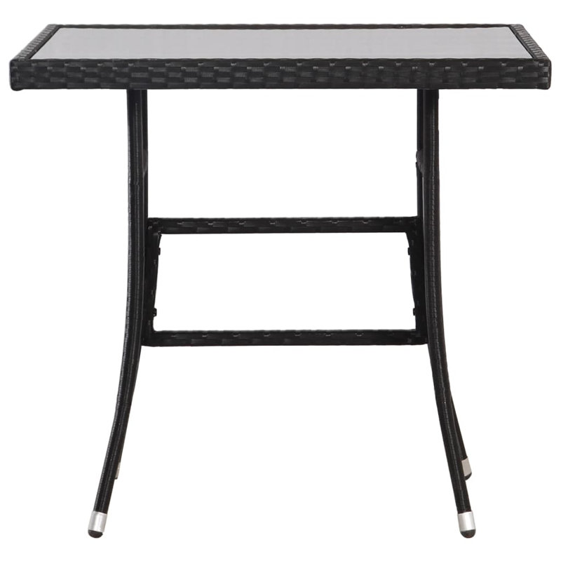 Garden Table 80X80x74 Cm Poly Rattan, Clear, Black