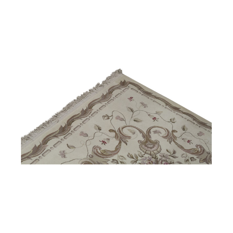 Hand-Knotted High-Quality Gray and tan Area Rug