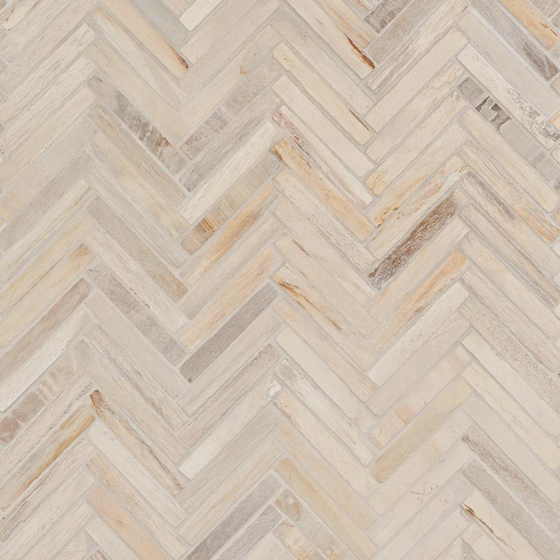 Fossil 1x4 Herringbone Matte Petrified Natural Stone Mosaic Tile