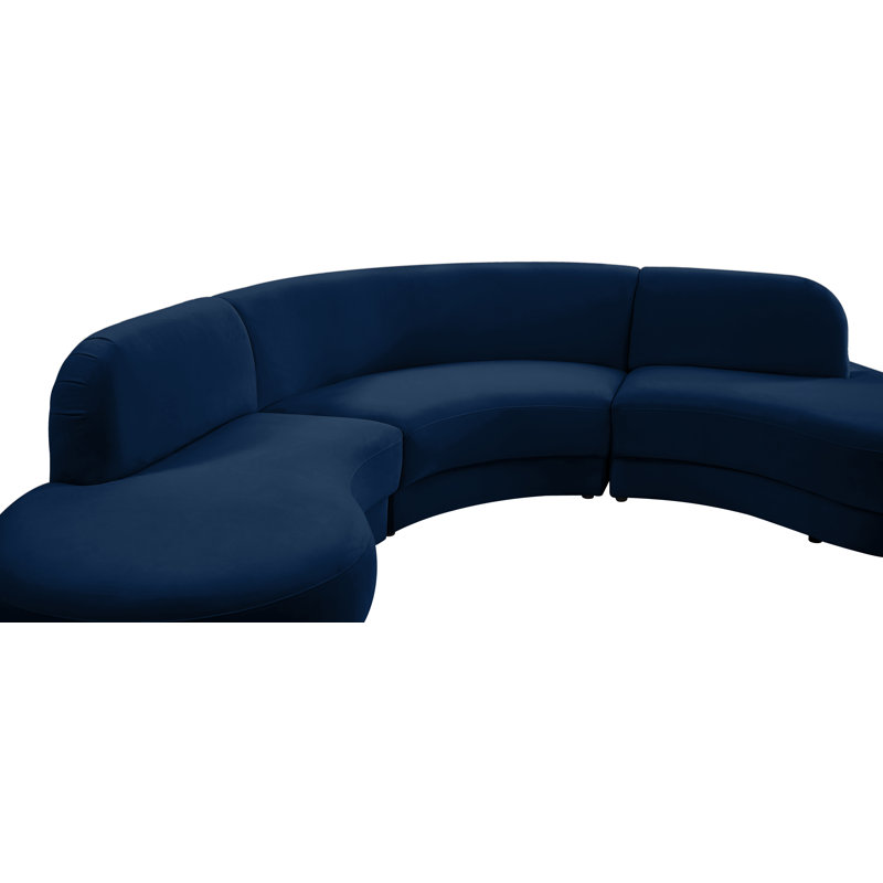 Canapé modulaire 135 po, Velours marine