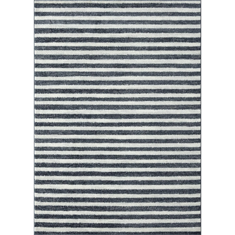 Tapis gris foncé / blanc Pacer, Rectangle 9 pi x 12 pi