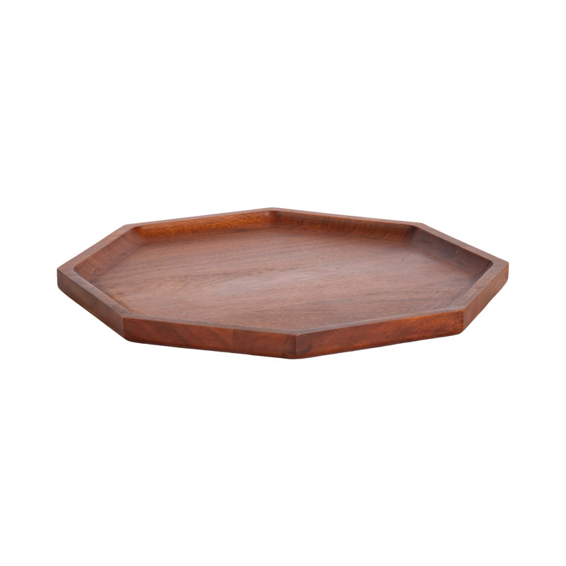 Plateau de service octogonal en bois massif