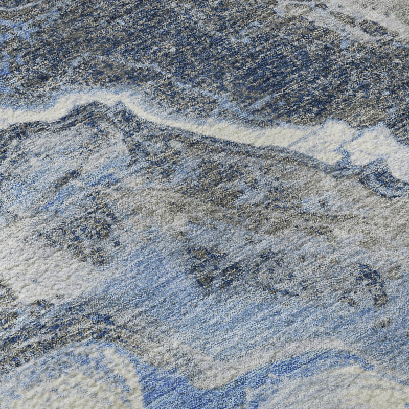 Premium Machine Washable Varroville AMF1709 Abstract Rug, Round 8'