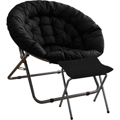 Chaise longue pliable pour soucoupe - Chaise ronde portative ultra moelleuse pour petits espaces, dortoir, balcon et patio