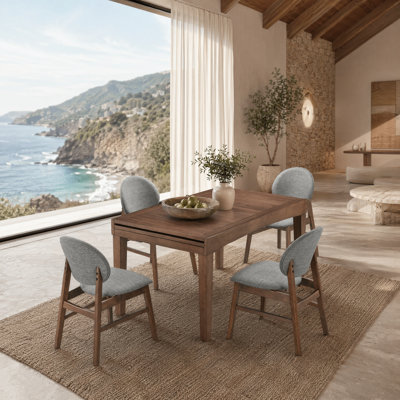 Extendable Dining Set with Upholstered Chairs