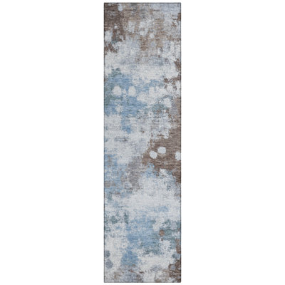 Machine Washable Indoor/Outdoor Xhevrie Brown Rug